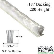Weatherstrip .187 T-Backing x .280 Fuzzy Pile - White