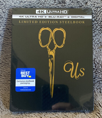 Us (4K Ultra HD + Blu-ray + Digital, 2019 Limited Steelbook Edition) New Sealed