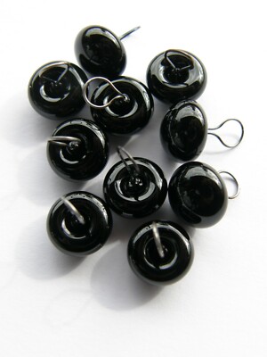 10 Glasaugen 3 mm in schwarz aus Lauscha - Qualitätsaugen für Teddybären