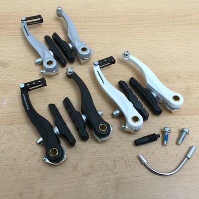 Promax Bremse V-Brake Alu Bremskörper Fahrrad Felgenbremsen Schwarz Silber Weiß