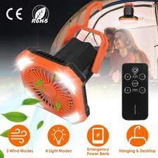 Rechargeable Outdoor Camping Fan 20000mAh Emergency Power Bank Remote Control