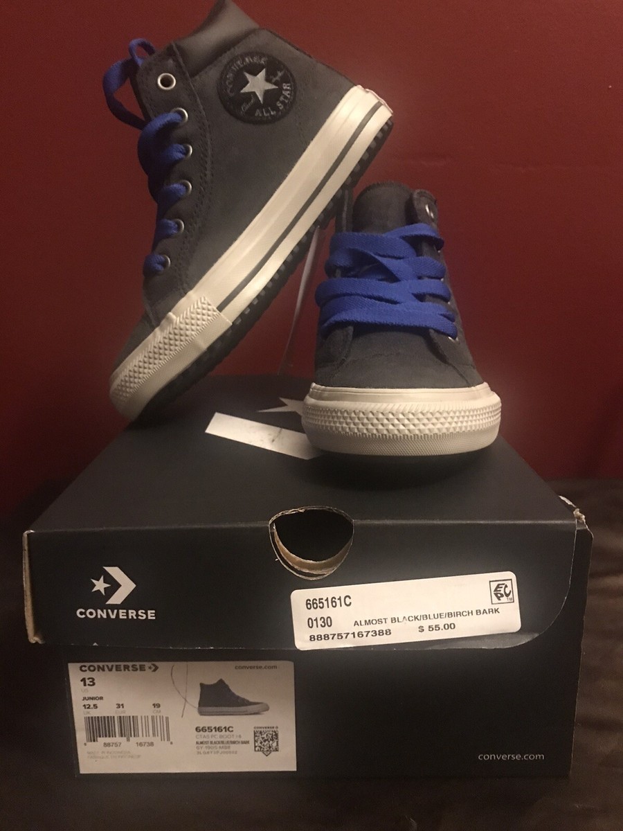 Converse Kids Chuck Taylor Allstar Youth CTAS PC Boot Black/Blue/Birch  Bark