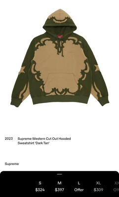 2023 Supreme Western Cut Out Hooded Sweatshirt 'Dark Tan' | eBay