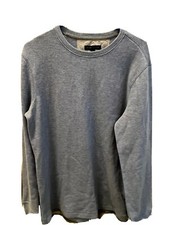 Banana Republic Men's Mid-Weight Waffle Knit Crew Pullover-Light Blue Size Large