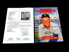 MICKEY MANTLE DICK PEREZ YANKEES HOF SIGNED AUTO DON RUSS PHOTO PUZZLE JSA LOA