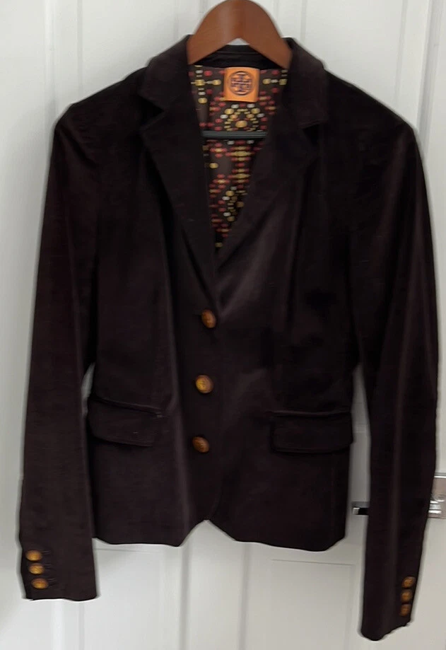 Giacca Vintage Tory Burch Donna Velluto Schiacciato Taglia M