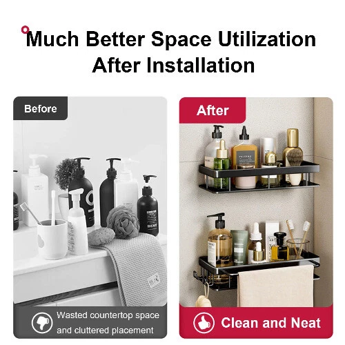 Estante Sin Taladro Montado en la Pared Champú Botella Ducha Esquina Estante Inodoro Almacenamiento Rac Foto 4 de 4