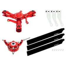 Microheli CNC Triple Carbon Plastic Blades Conversion Set ( RED ) - GOOSKY S2