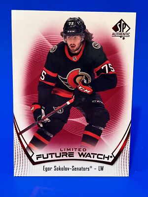 2021-22 UD SP Authentic Egor Sokolov Limited Red Future Watch Rookie Card