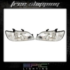 Fits 2002-03 Mitsubishi Lancer Headlights Headlamps Pair Left Right Set