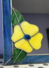 Handcrafted Stained Glass Iridescent Mirror Sun Catcher Wall Art Decor 19 X 10