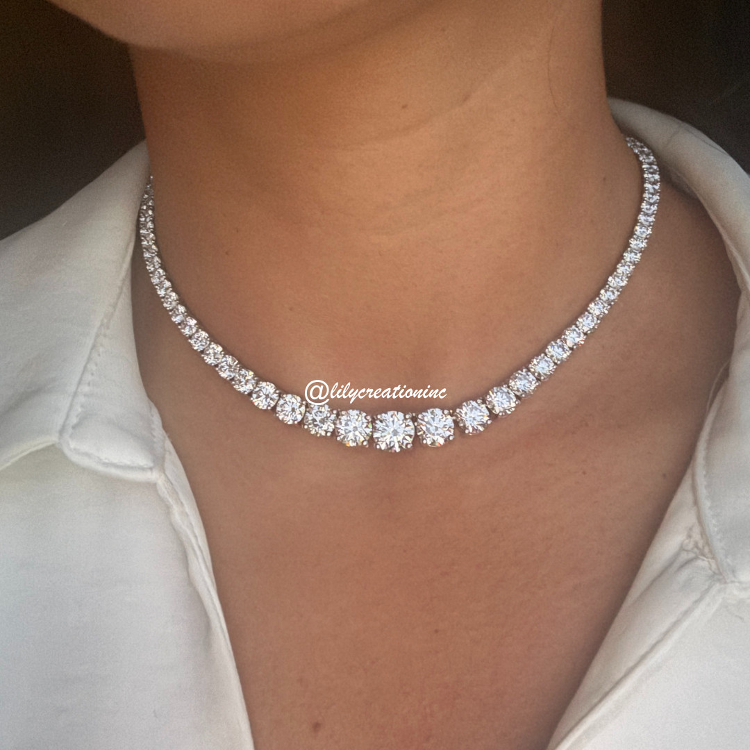 23 Carat Graduated Lab Grown Diamond Tennis Choker image 2