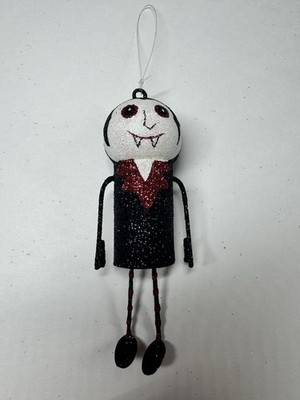 Pier 1 Halloween Sparkle Glitter Vampire Ornament Cute Whimsical