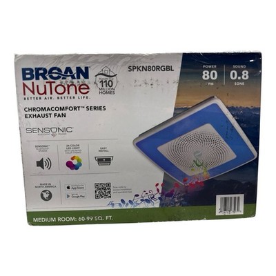 Broan NuTone ChromaComfort 80CFM Bath Fan LED Bluetooth Speaker SPKN80RGBL (OB)