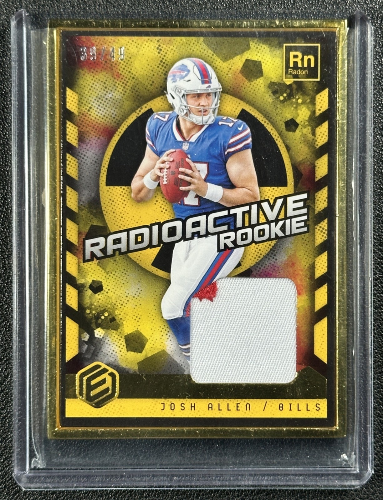 Josh Allen Panini Elements Radioactive Rookie Materials Metal Framed #JA Gold