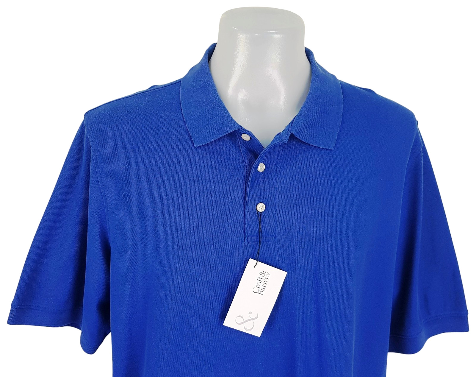 CROFT & BARROW Mens Royal Blue LUXURY POLO SHIRT Easycare - 2XLT - 56" - RRP £59