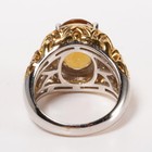 Gold Sterling Silver RI China White Topaz Ring Size 7 Ornate Filigree Jewelry — photo 4