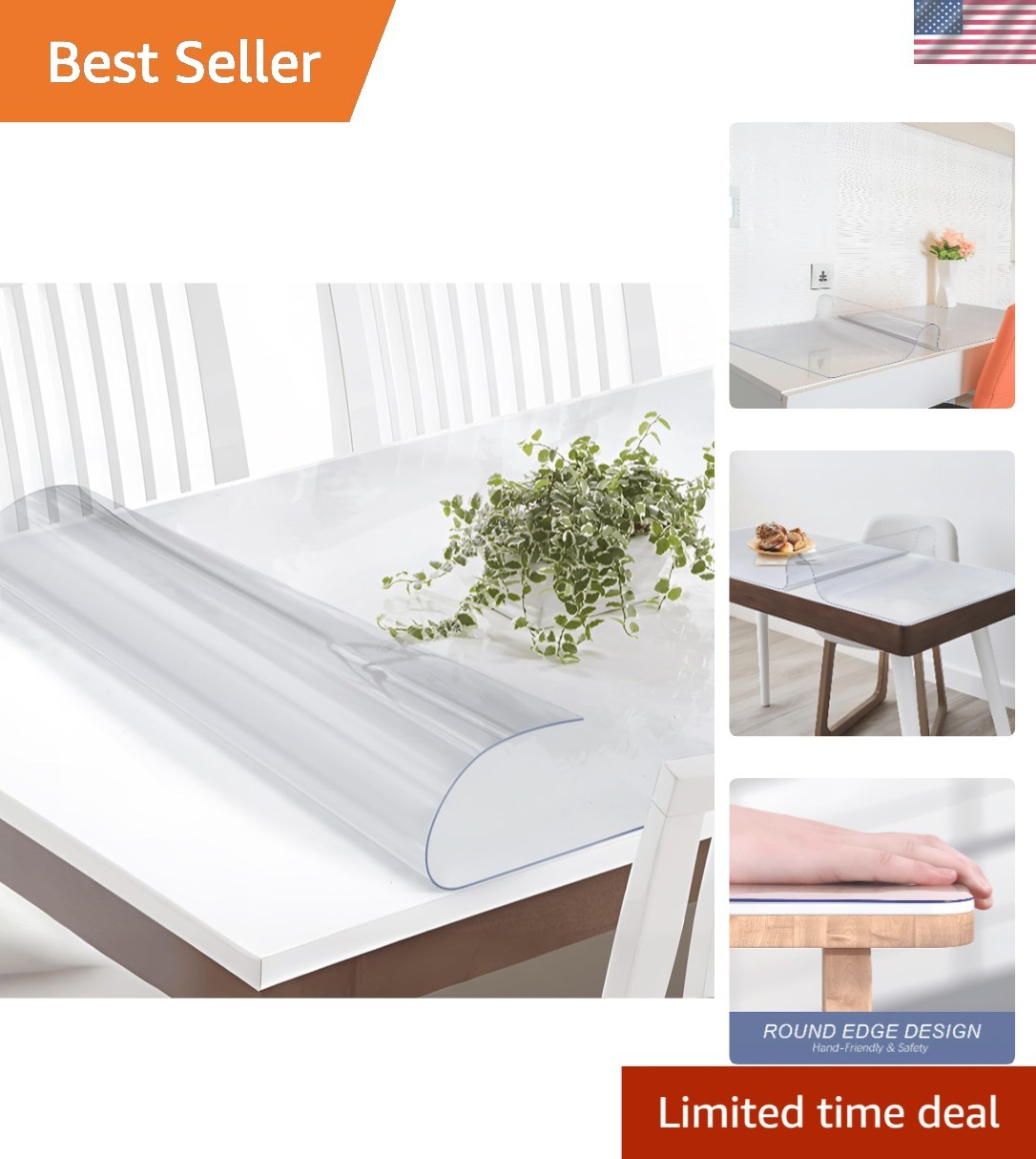 Protector de mesa transparente resistente a los arañazos para escritorio de comedor 36x60