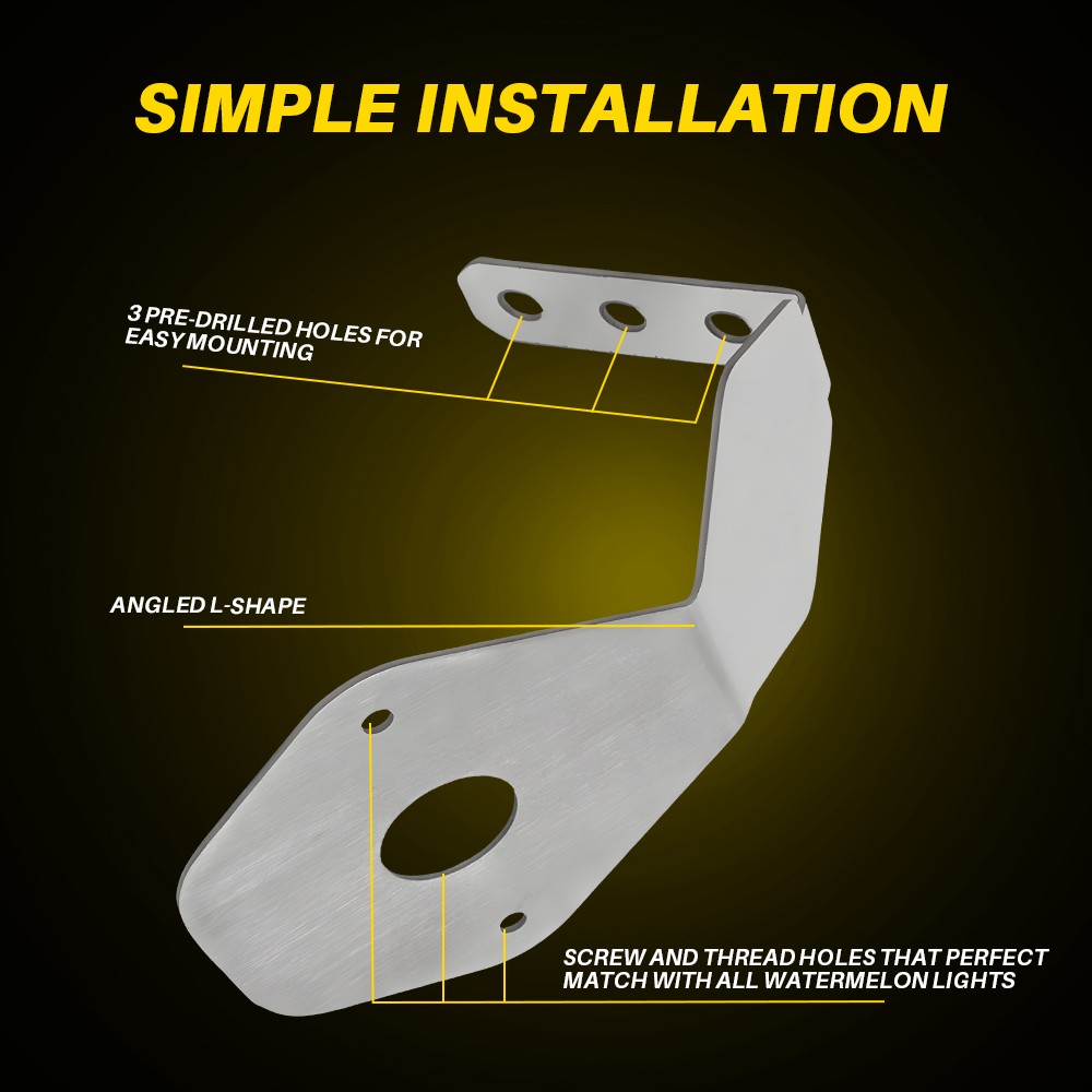Watermelon Mirror Turn Angled Signal Chrome Bracket Stainless- Light Not Include
