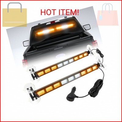 BooYu [Upgraded] Switchable 4 Colors Emergency Strobe Traffic Advisor Light Bar