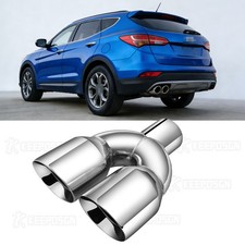 For Hyundai Santa Fe 2.5 Inlet 3.5 Outlet Dual Exhaust Pipe Tail Tip 9.5 Long