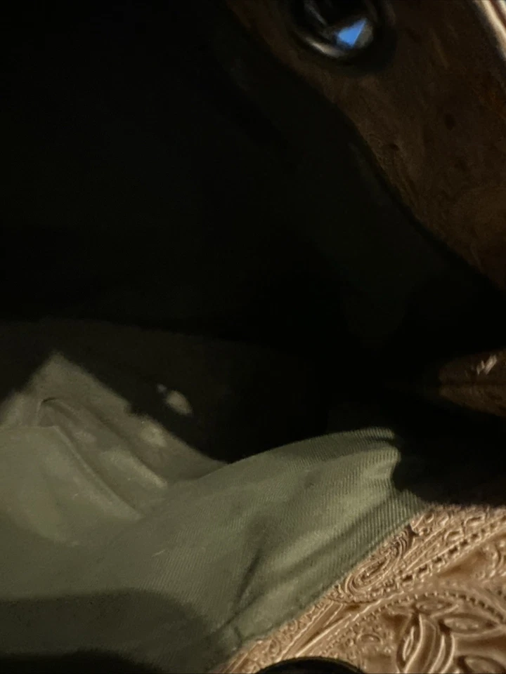 Bolso de Mano Isabella's Journey Tapiz Color Marrón/CreM con Asas de Madera Foto 4 de 4