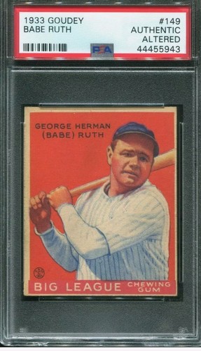 1933 Goudey #149 Babe Ruth New York Yankees HOF PSA Authentic " ICONIC CARD "