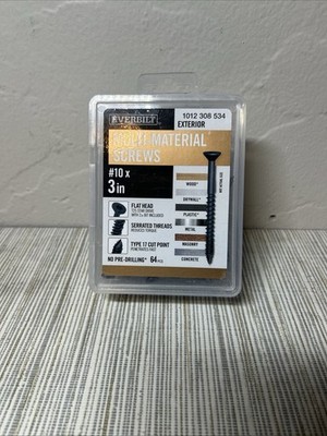 1-lb #10 X 3'' Approx. 59 pcs WaferHead Exterior Multi-Material Screws Ships free