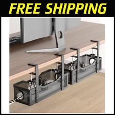 2 Pack Under Desk Cable Management Box