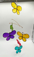 Vintage Shell Colorful Butterfly Mobile Hanging Art Kenetic Nursery Room Decor