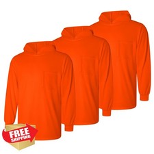 Besentinels Hi Vis Shirts Men Orange L Long Sleeve Safety Hoodie 3pc