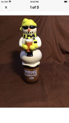 Winter's Bourbon Cask Ale Beer Tap Handle Snowman On Barrel 9''