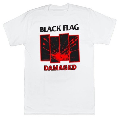 Black Flag Band T-shirt Black Flag Bars Damaged Flags Album Tee SST Records