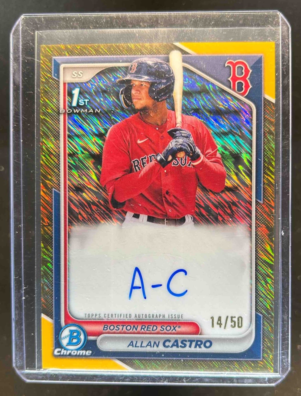 2024 Bowman Allan Castro Chrome Auto Gold Shimmer Refractor 1st #14/50