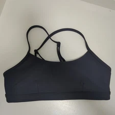 Alo Black Sports Bra Medium Adjustable Straps Criss Cross Back Athletic Workout