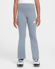 Nike Girl's Sportswear Classic High-Waisted Flared Leggings, Small, Grey