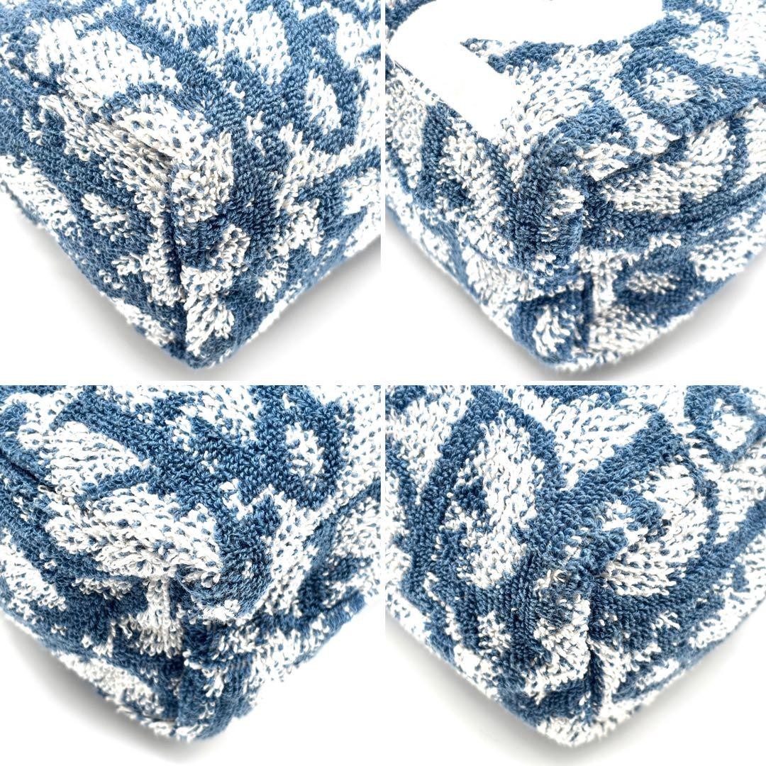 Christian Dior Handbag Mini Towel Bag Cotton Blue White Women's Authentic thumbnail 24