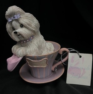 Hamilton Collection "A Cup of Love" Shih Tzu teacup figurine