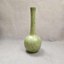 MCM Royal Haeger R1919 Onion Bulb Vase Artichoke Speckled Green 10.25"