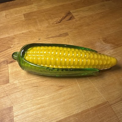 Vintage Glass Ear Of Corn Art Glass Vegetable 7.5 