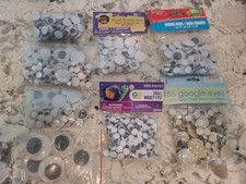 Eyes Wiggle Googly Wiggly Craft Google Black 500 Vintage Lot Dolls, Ornaments