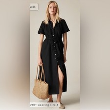 J.Crew Cerise shirtdress in cotton poplin in black 18/1X