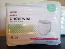 ~ McKesson Size Large Moderate Absorbency 4 Packs 18 Count Each ~