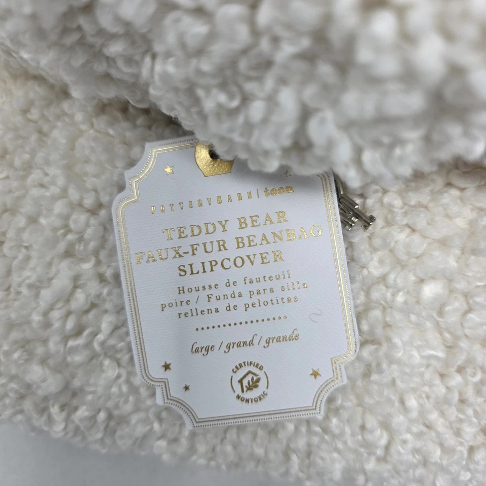Pottery Barn Teddy Bear  Faux Fur Bean Bag Cover Only LARGE NWT 41 in - Image 2 of 3