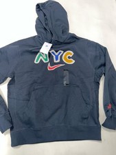 Image of Nike Sportswear Club Fleece NYC Black Hoodie FZ2863-045 Sz L & XXL MSRP $70 NEW