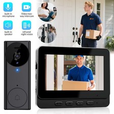 WLAN Video Türklingel Funkklingel HD Nachtsicht Kamera Doorbell mit 4,3" Monitor