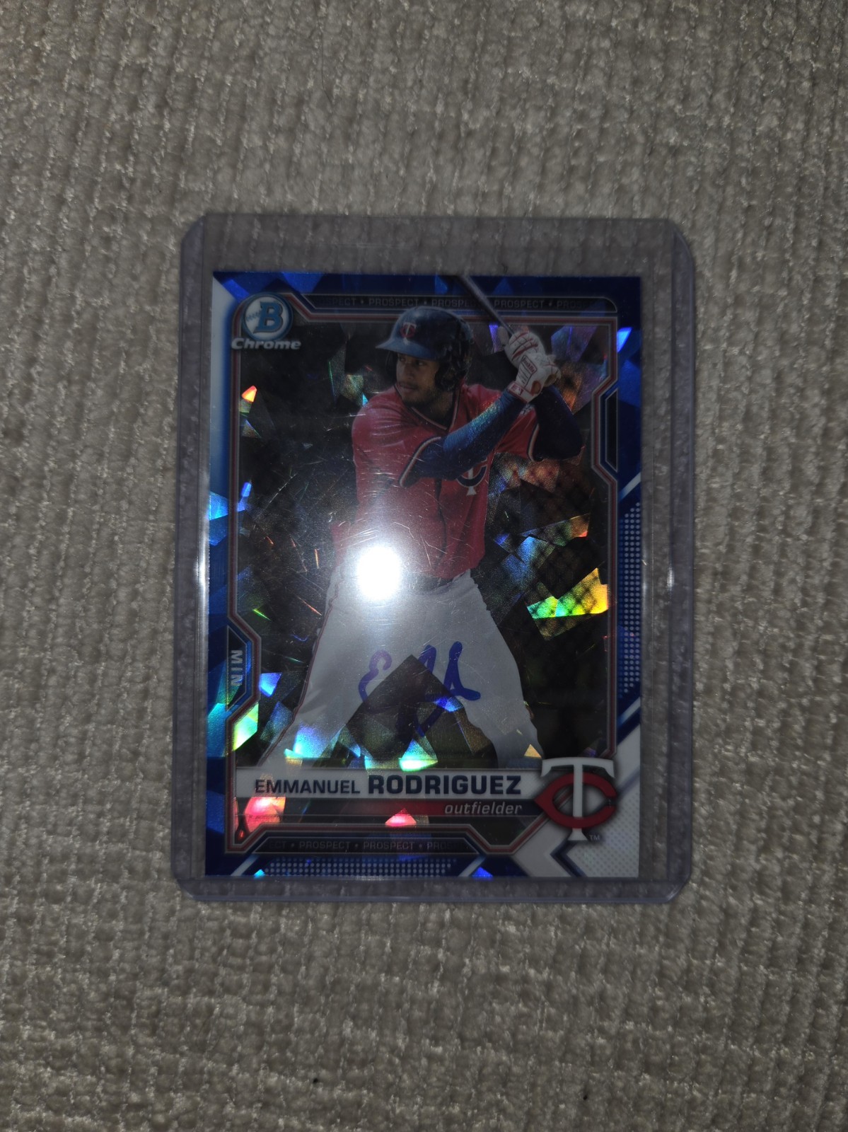 Emmanuel Rodriguez Signed Bowman Chrome Sapphire Auto Minnesota Twins MLB DEBUT