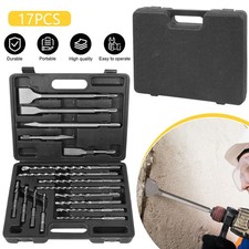 Universal Sds Plus Hammer Drill Chisel Bit Set Masonry Concrete Tile Brick 17PCS