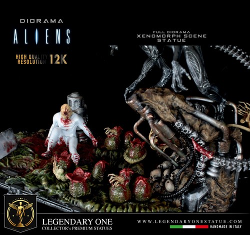 Alien Xenomorph Action Figure scala 1/4 Diorama + LED Statua Alta Qualità 32 cm - Picture 4 of 17
