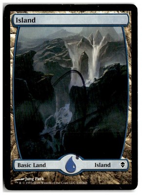 MTG 島 ベータ サインド MTG Island (235) - Full Art - Zendikar Signed Heavily Played